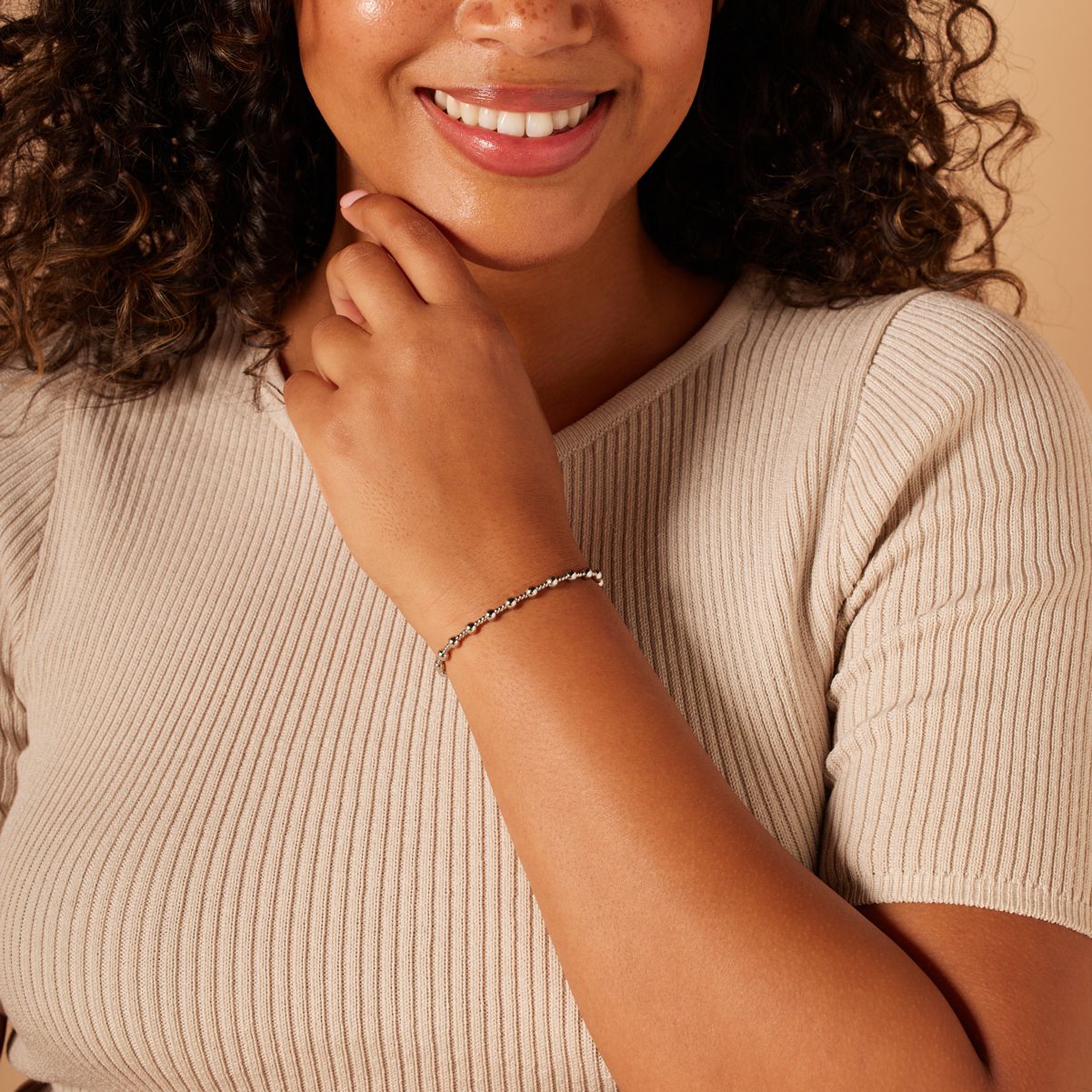 Stainless steel kralenarmband voor dames