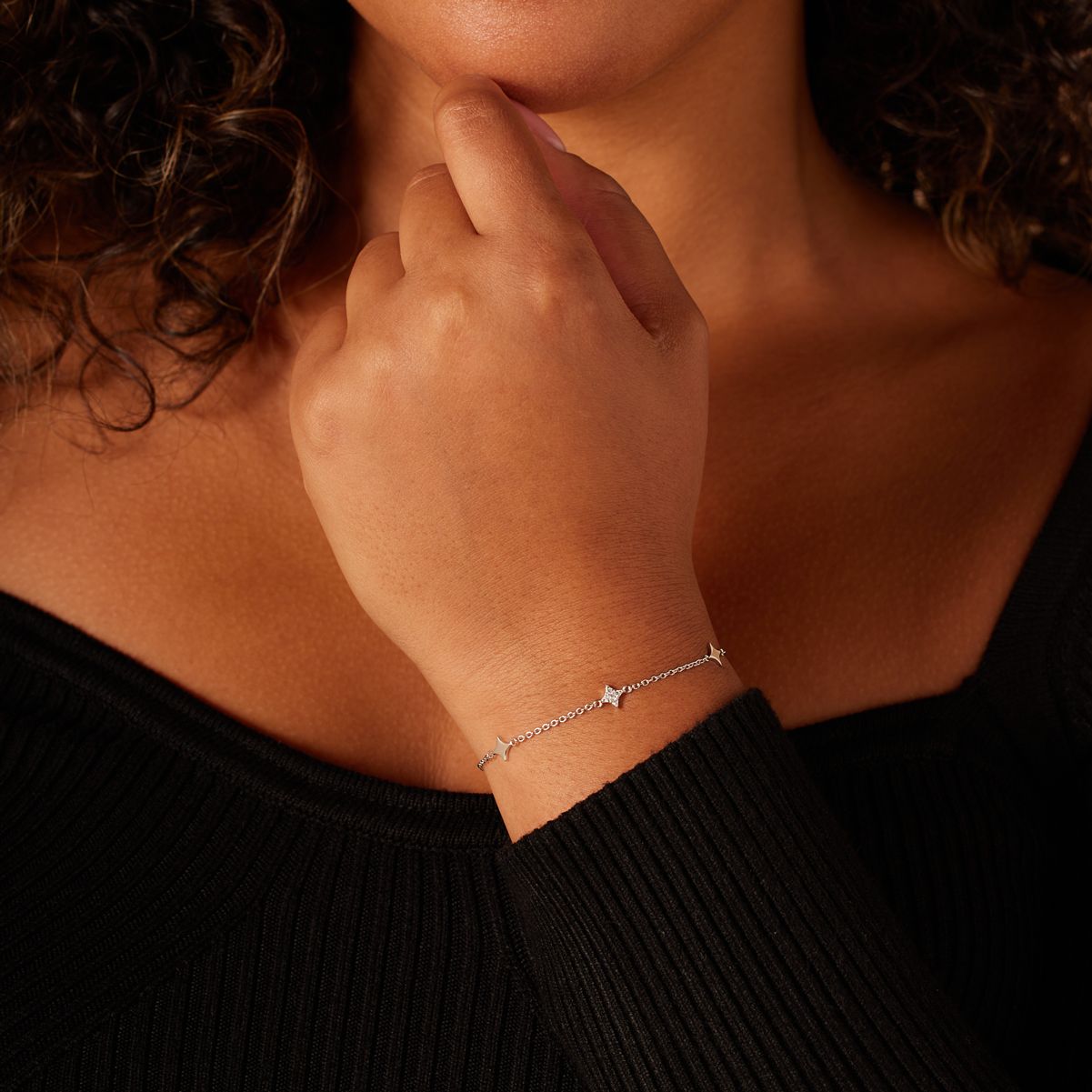 Zilveren fantasiearmband voor dames