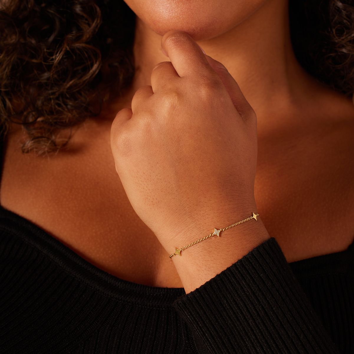Zilveren goldplated fantasiearmband goudkleurig voor dames