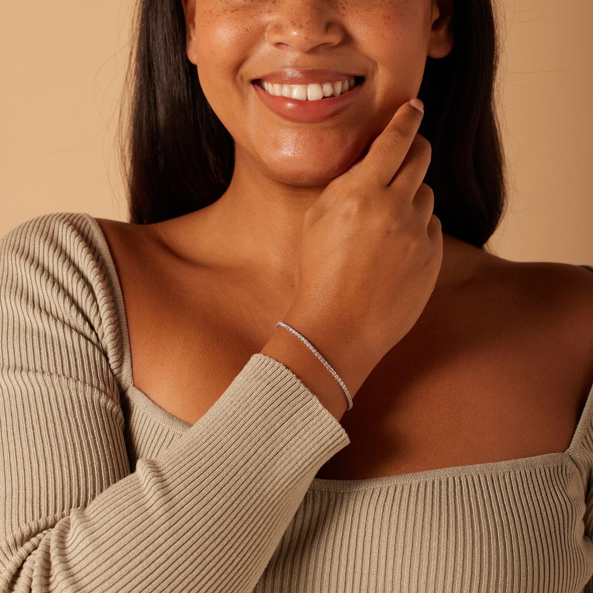 Zilveren tennisarmband voor dames