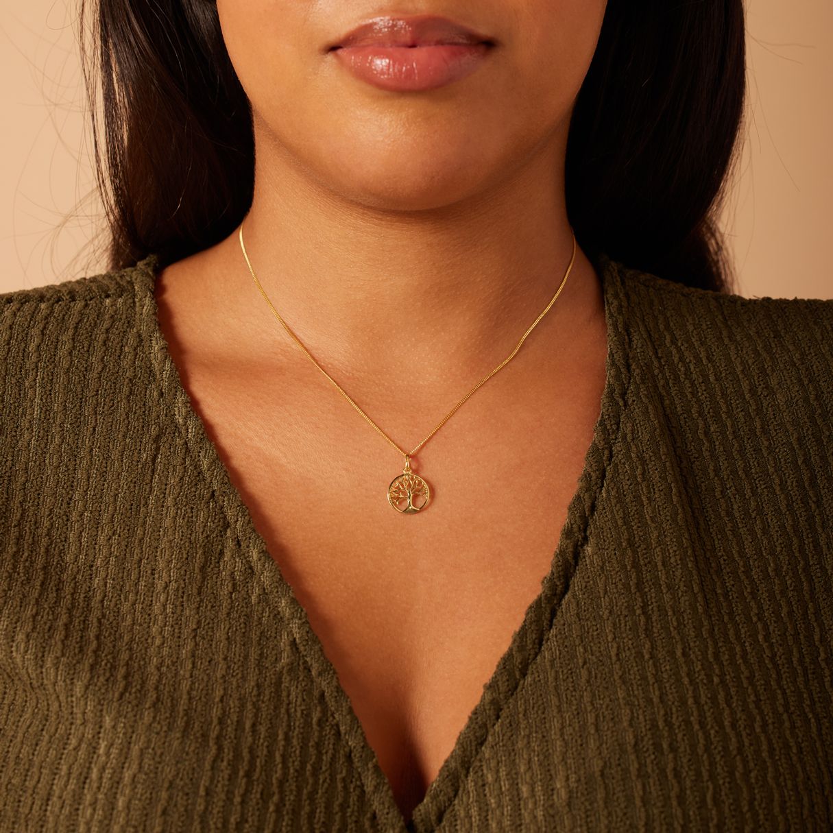 Zilveren goldplated hanger levensboom