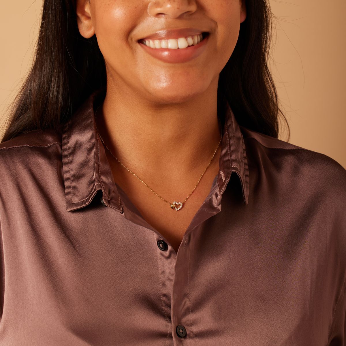 Zilveren ketting met hanger met zirkonia voor dames