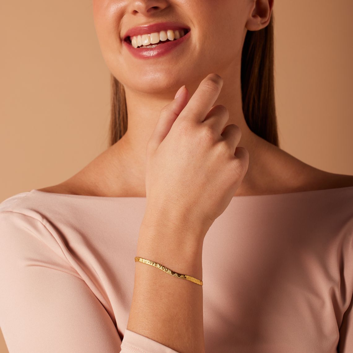 Stahlarmband mit Goldbeschichtung I LOVE YOU