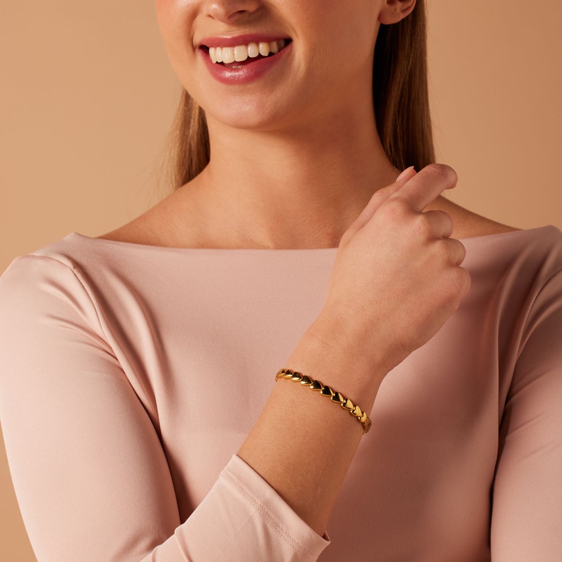 Stalen goldplated bangle harten