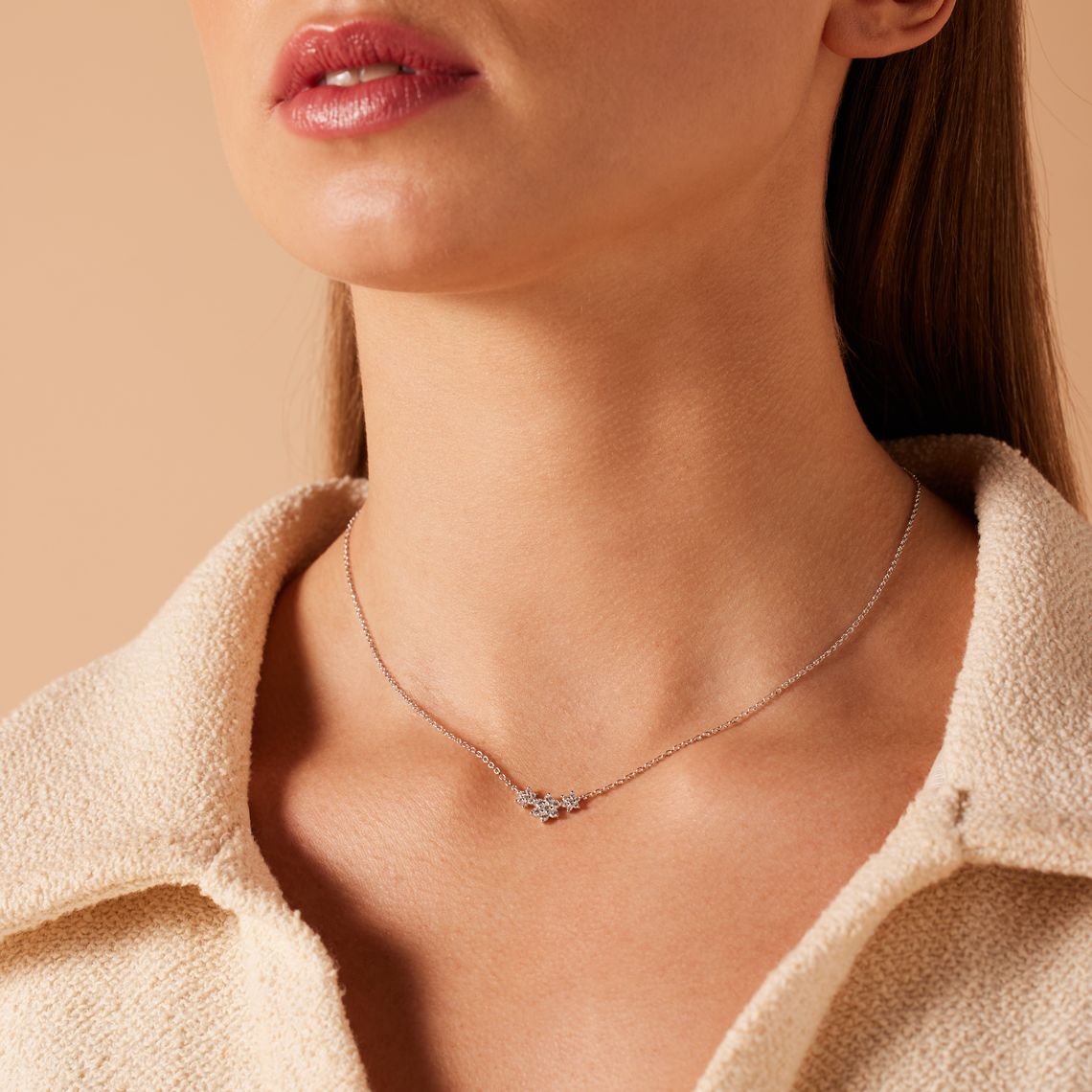 Zilveren damesketting met hanger