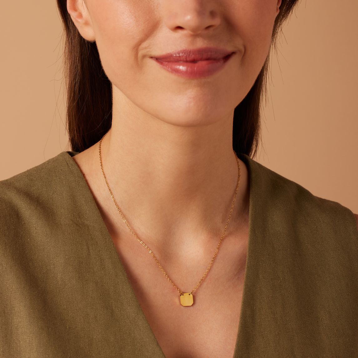 Stainless steel goldplated ketting met hanger voor dames