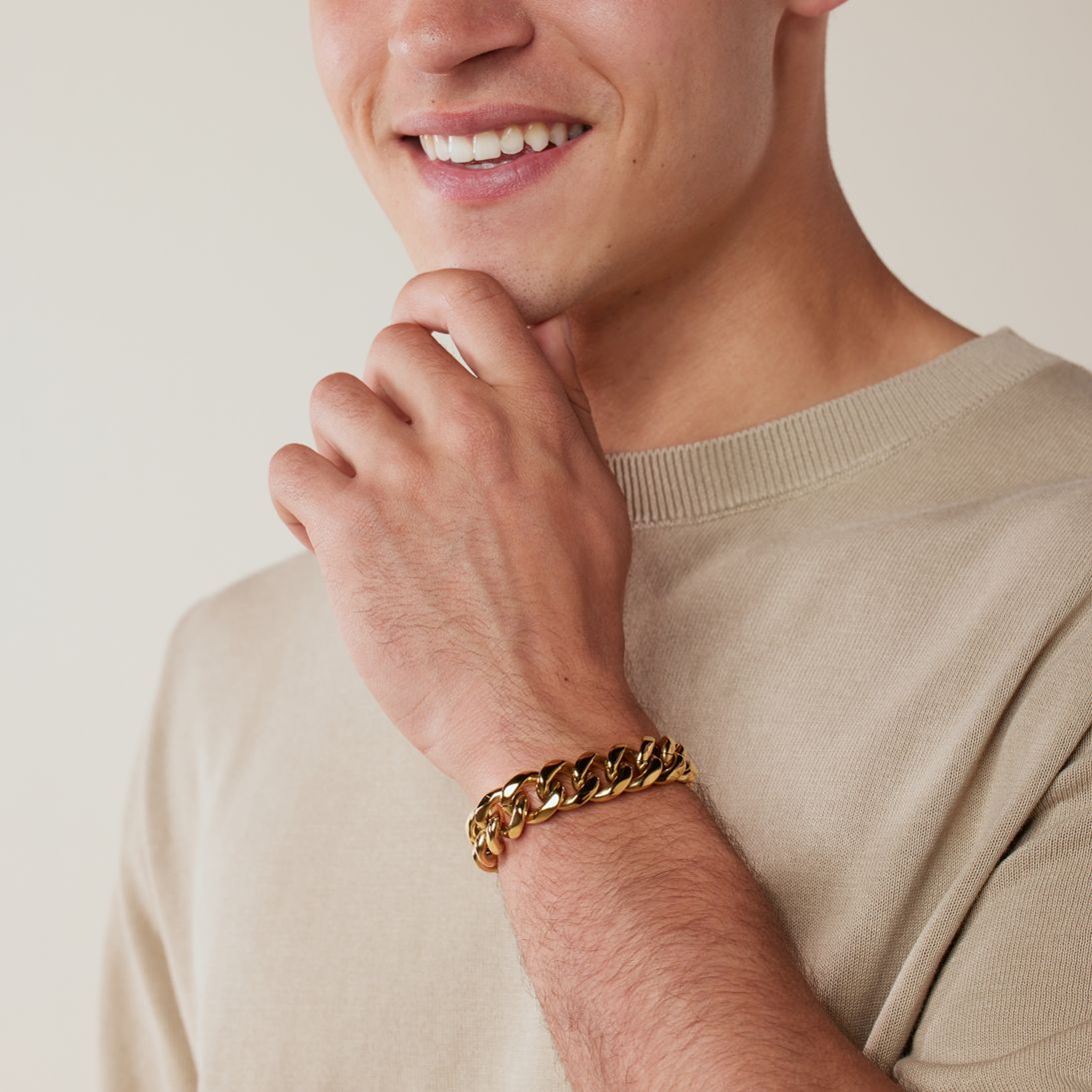 Stainless steel goldplated armband gourmet