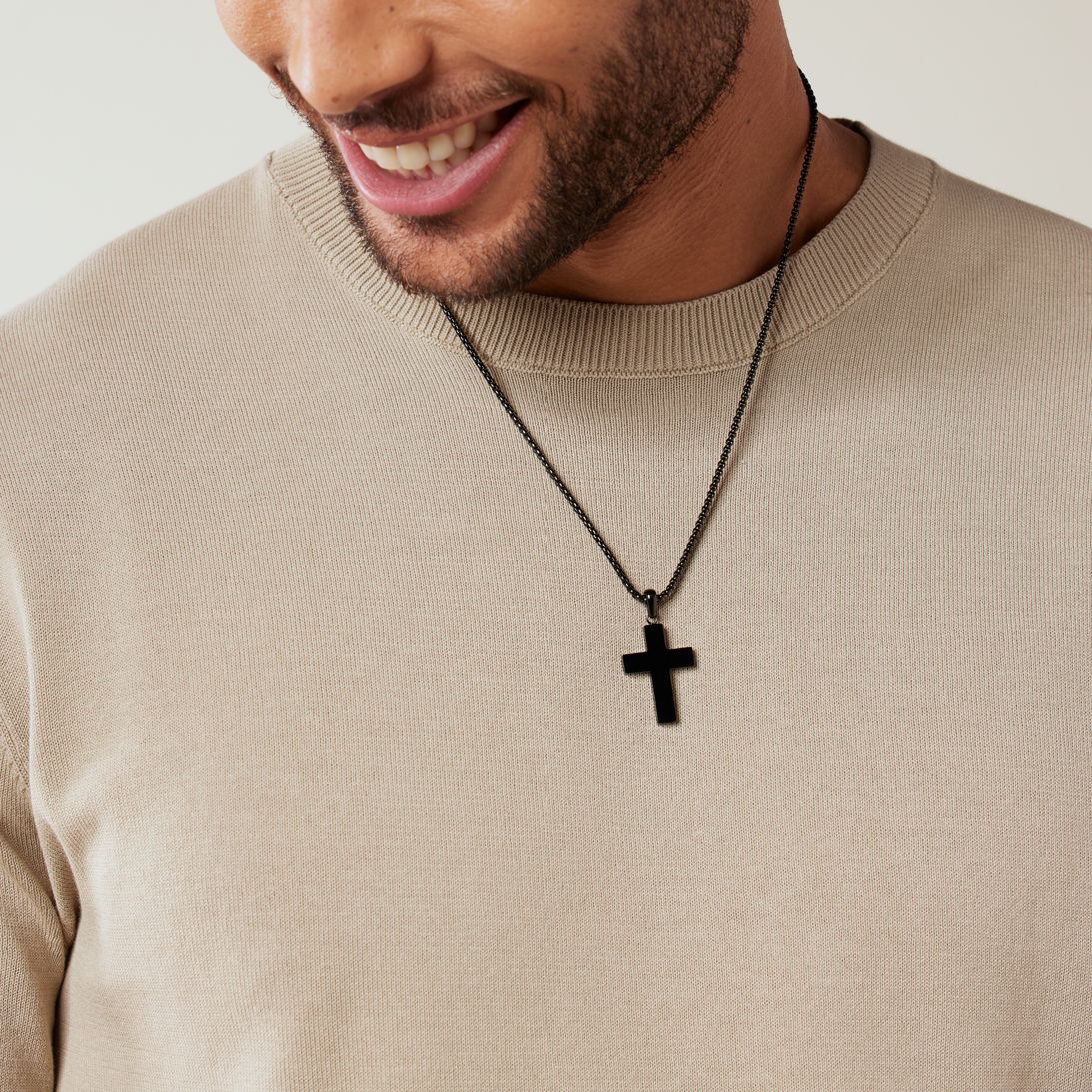 Stainless steel herenketting met hanger kruis