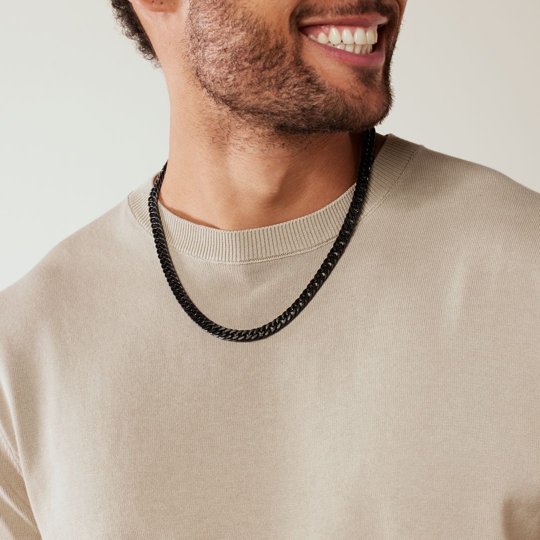 Stainless steel herenketting gourmetschakel