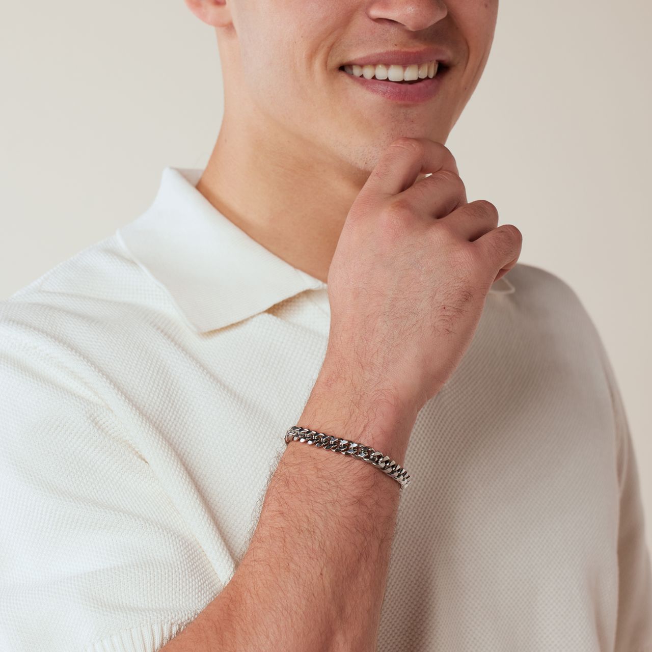 Stainless steel herenarmband gourmetschakel