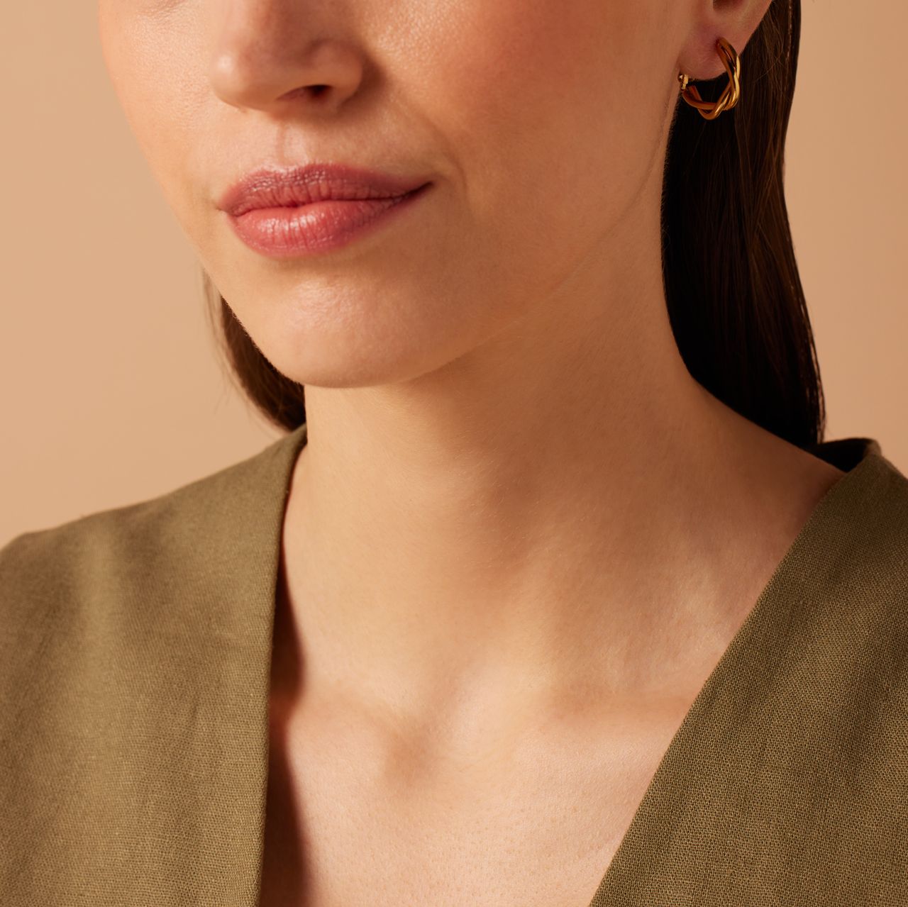 Stalen goldplated oorringen gedraaid