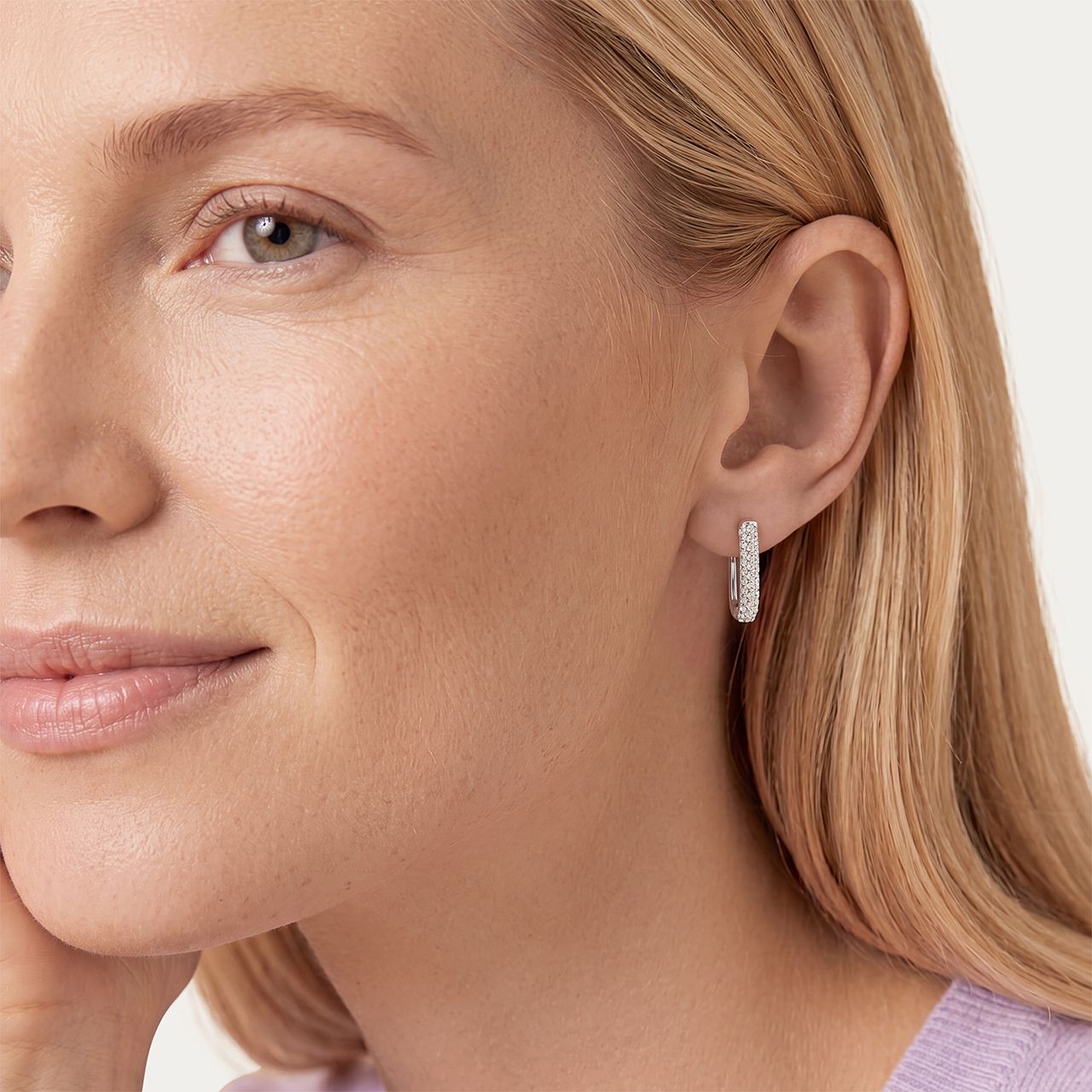 Stainless steel oorringen met kristal voor dames