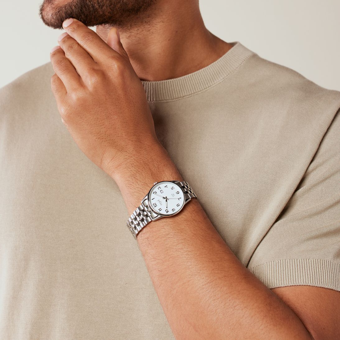 Moretime stalen herenhorloge zilver