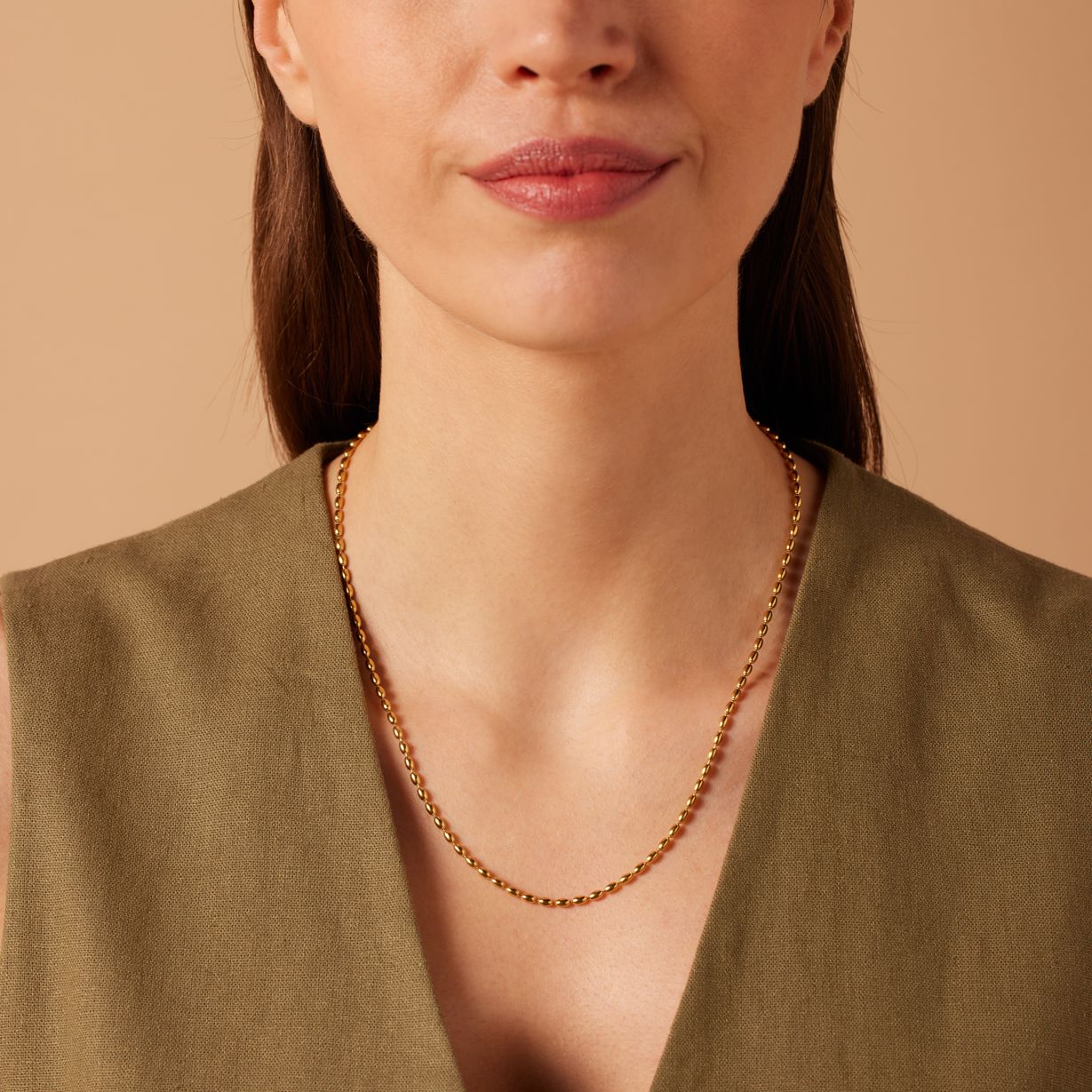 Stalen goldplated ketting