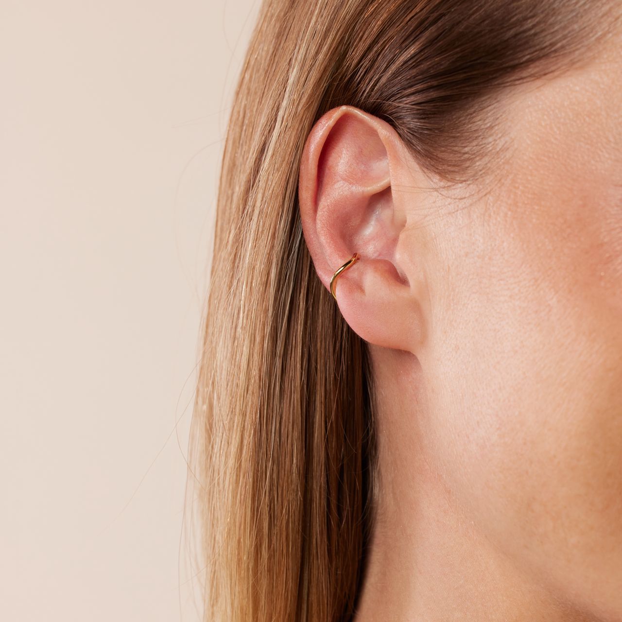 Zilveren goldplated earcuff