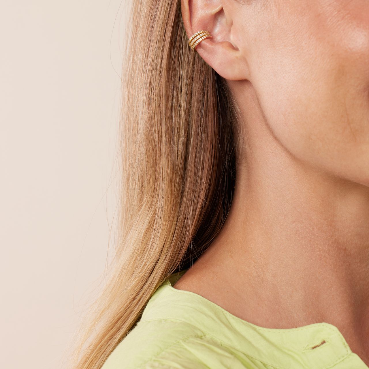 Zilveren goldplated earcuff