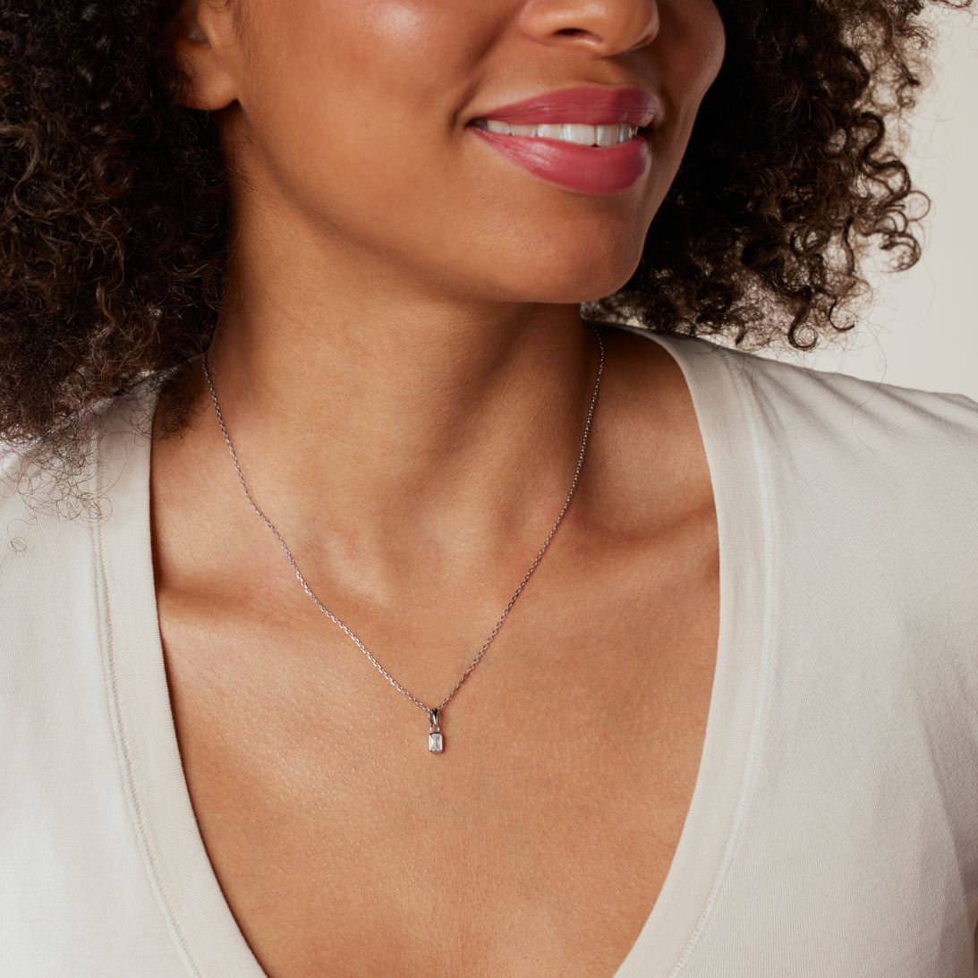 Zilveren ketting met hanger met zirkonia 