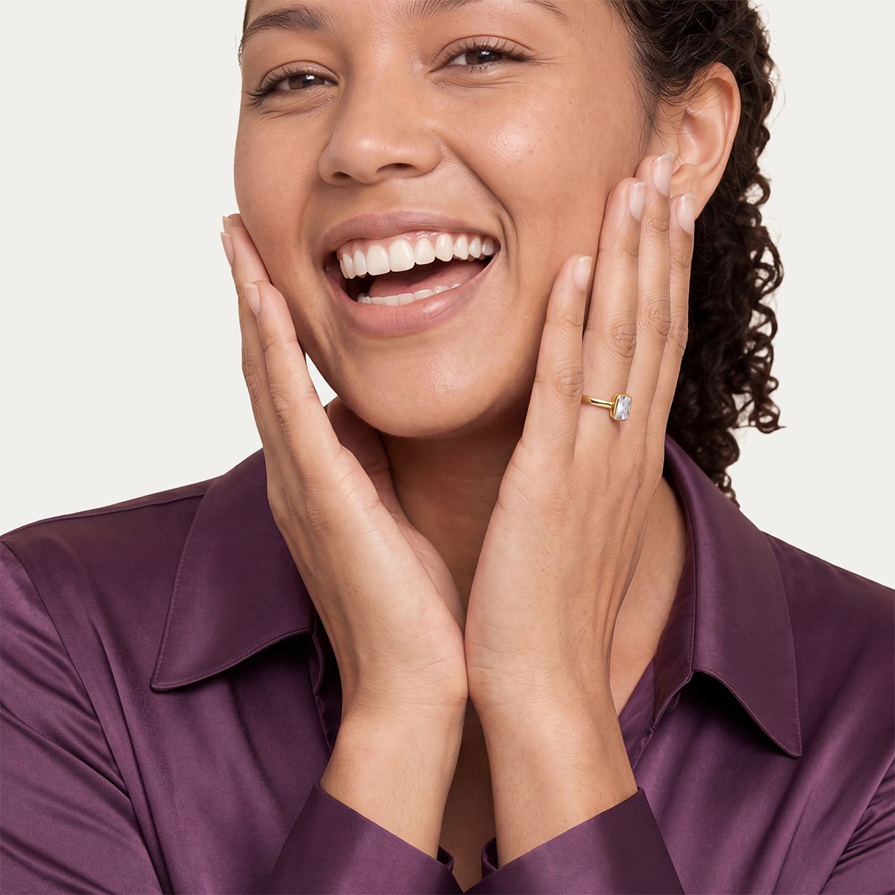 Zilveren goldplated ring met zirkonia
