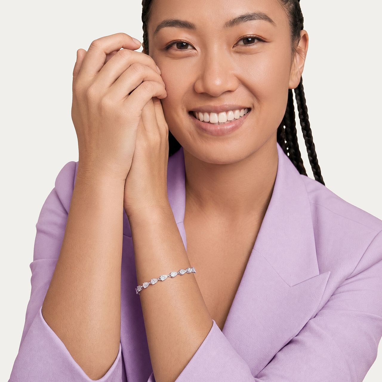 Silbernes Armband mit Zirkonia