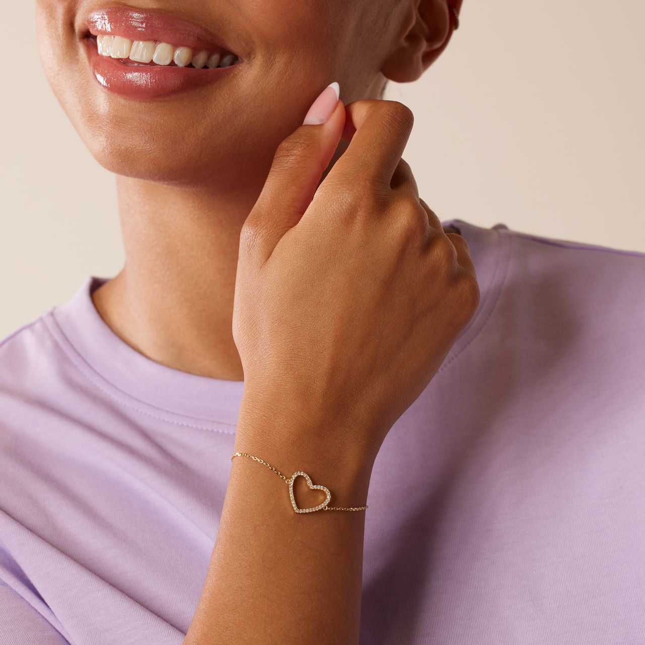 Zilveren goldplated armband met zirkonia