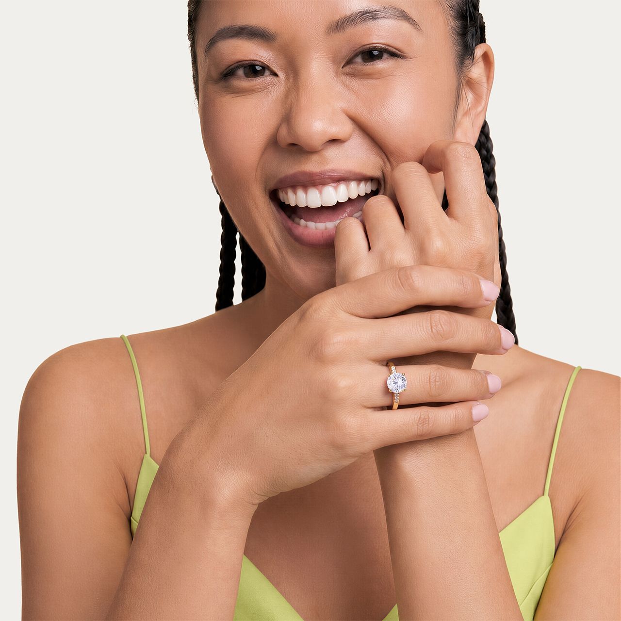 Zilveren goldplated ring met zirkonia