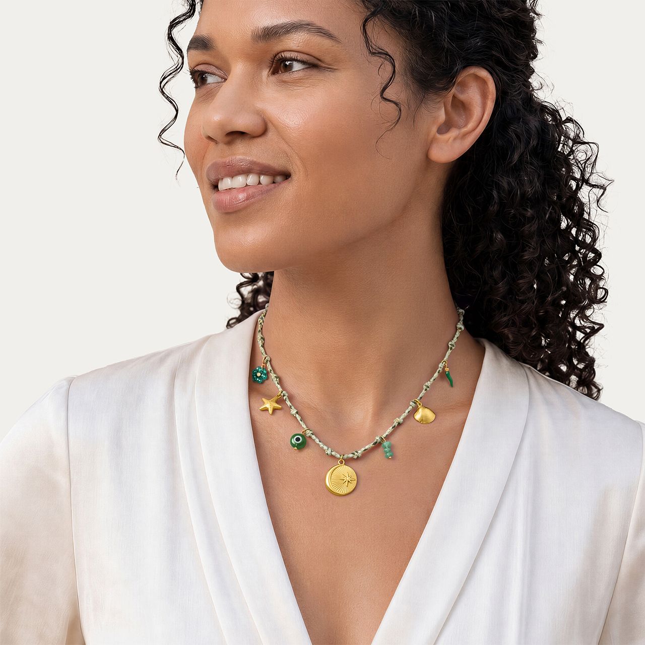 Stainless steel ketting met hangers voor dames