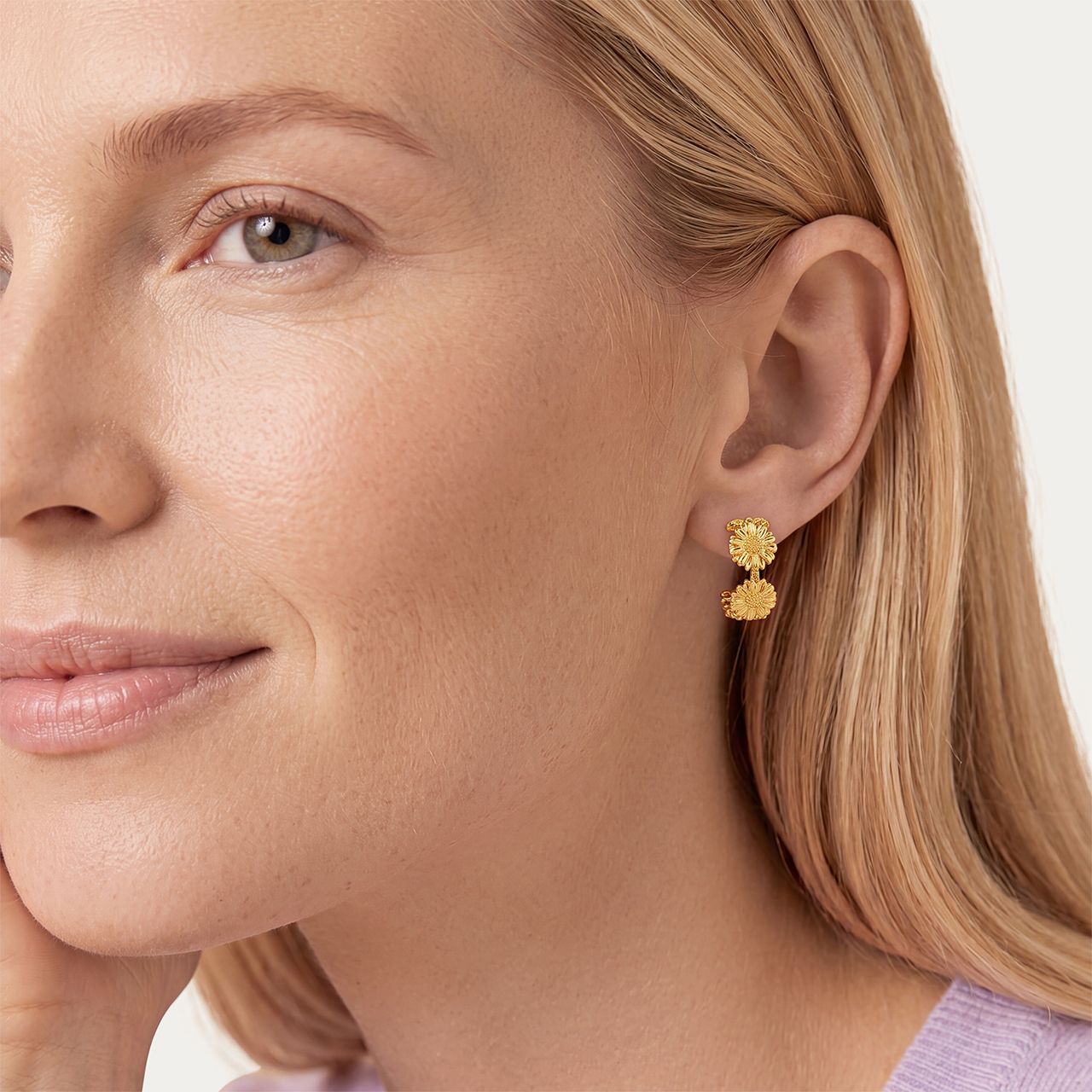 Stainless steel oorringen bloem voor dames