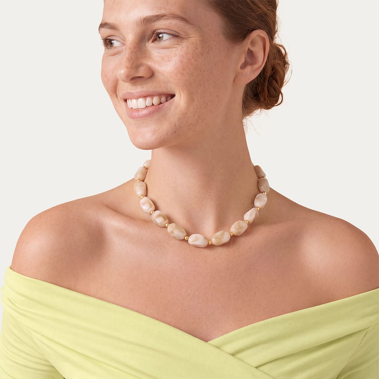 Edelstahl-Perlenkette für Damen