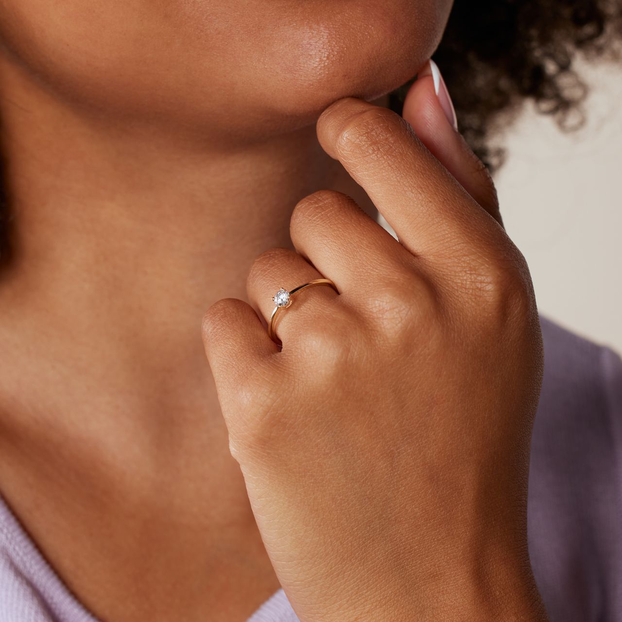 14 karaat gouden ring met zirkonia 4mm
