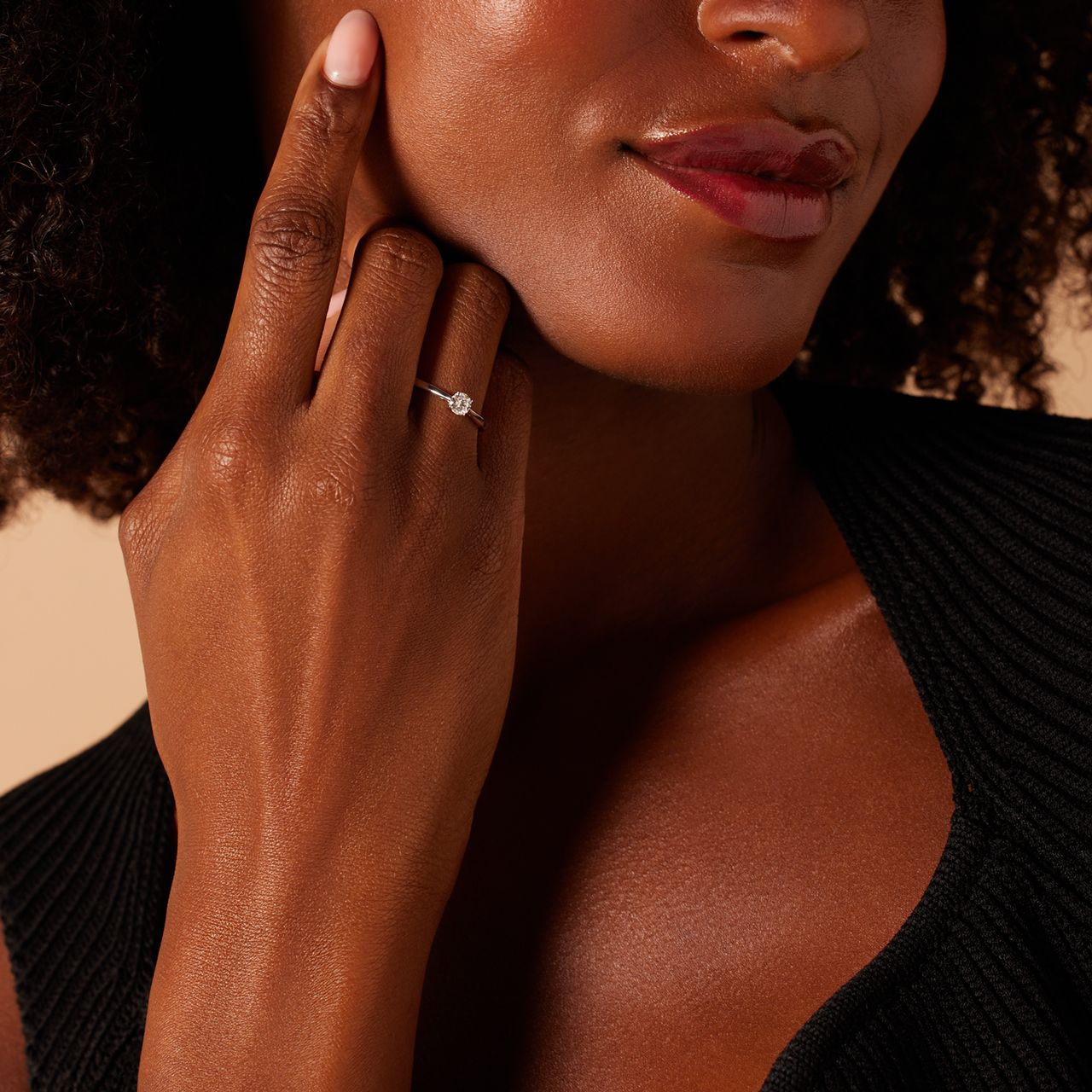 14 Karat Weißgoldring mit lab-grown Diamant 0,30 ct