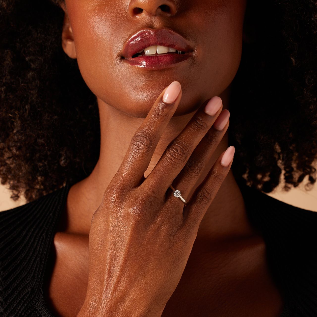 14 Karat Weißgold Solitärring mit lab-grown Diamant 0,50 ct