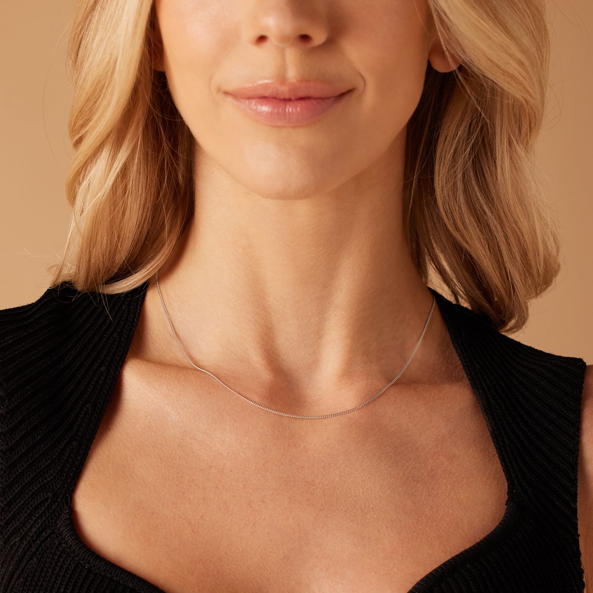 Zilveren ketting met gourmet schakel voor dames