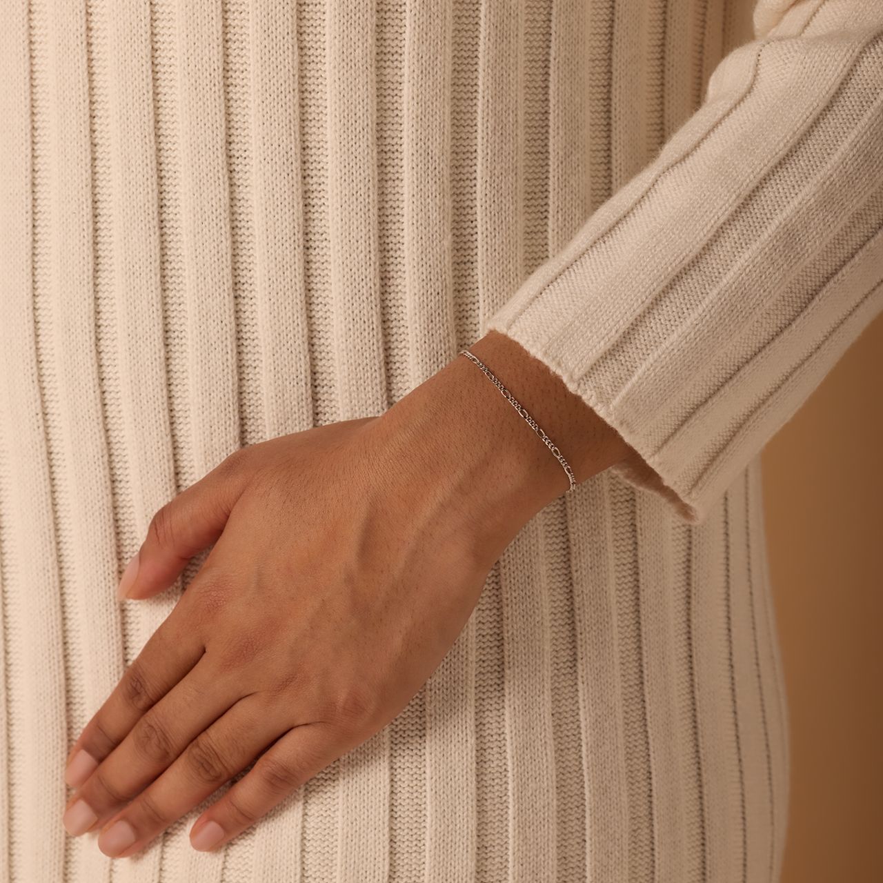 Armband in 925 Silber mit Figarogliedern