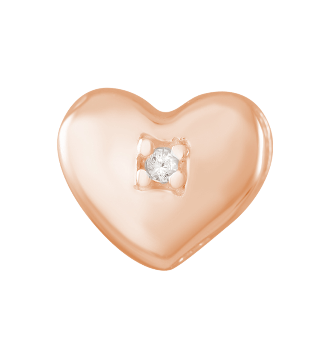 Zilveren roseplated hanger hart met zirkonia