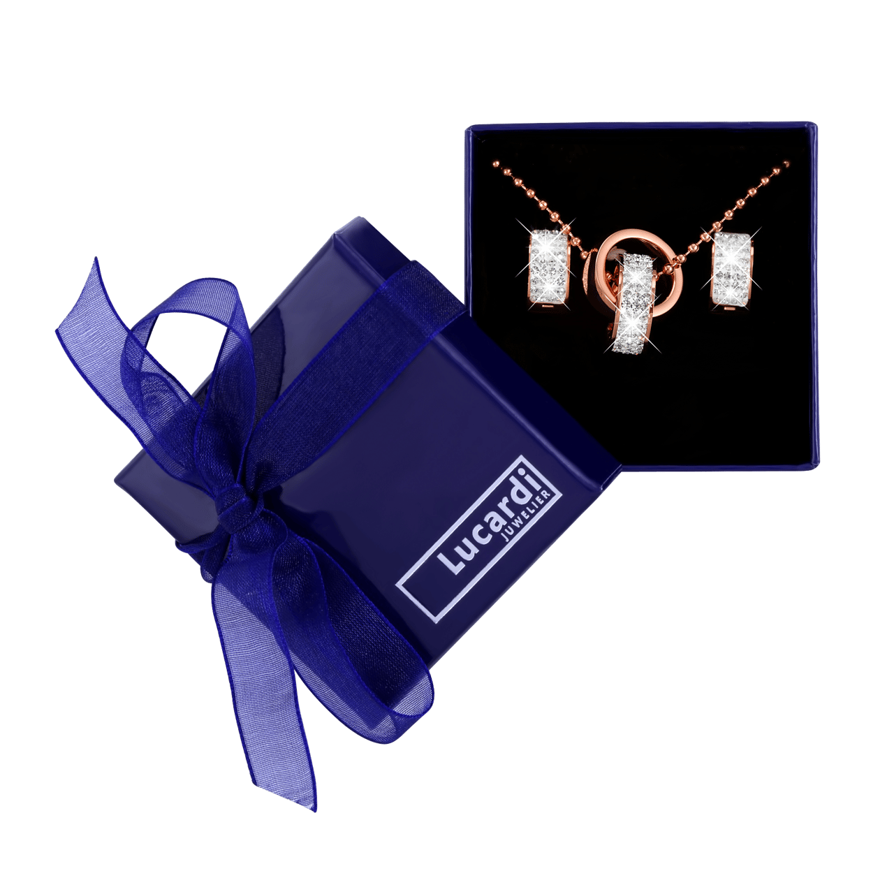 Gerecycleerd stalen set rose met kristal