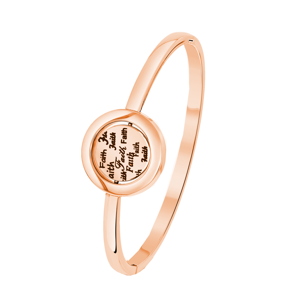 Gerecycleerd just.d stainless steel armband rose kruis/faith kristal