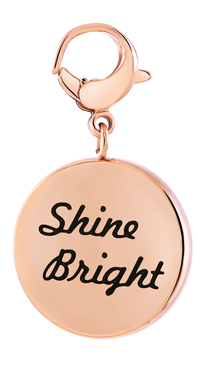 Gerecycled just.d stalen hanger rose ster/shine kristal