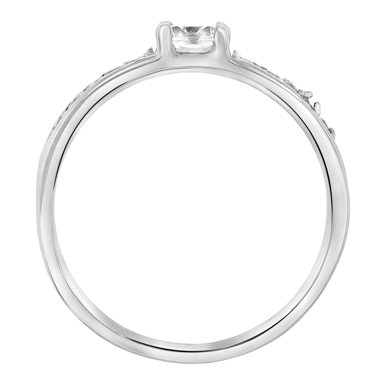 Gerecycled stainless steel verlovingsring florence met zirkonia