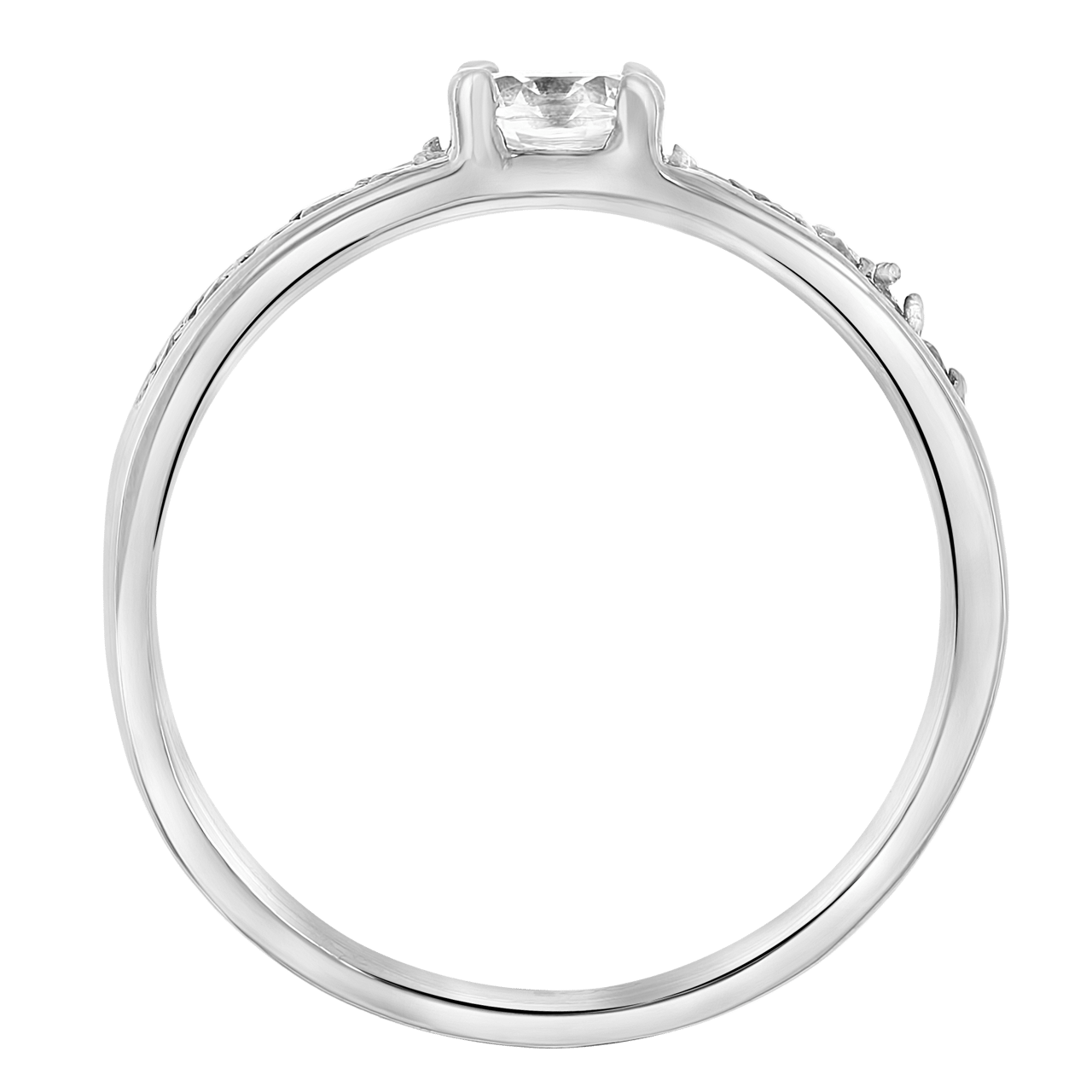 Gerecycled stalen verlovingsring florence met zirkonia