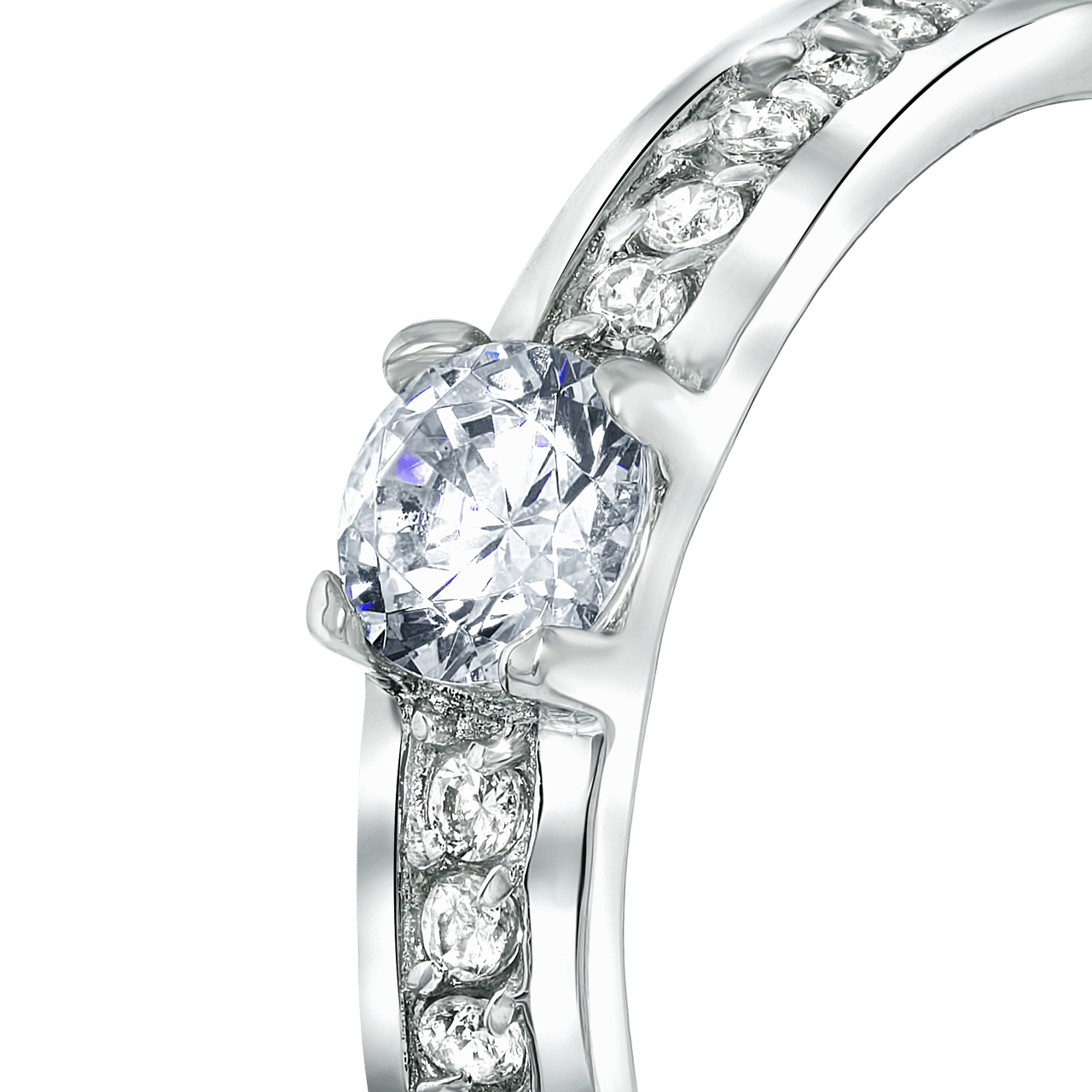 Gerecycled stainless steel verlovingsring florence met zirkonia