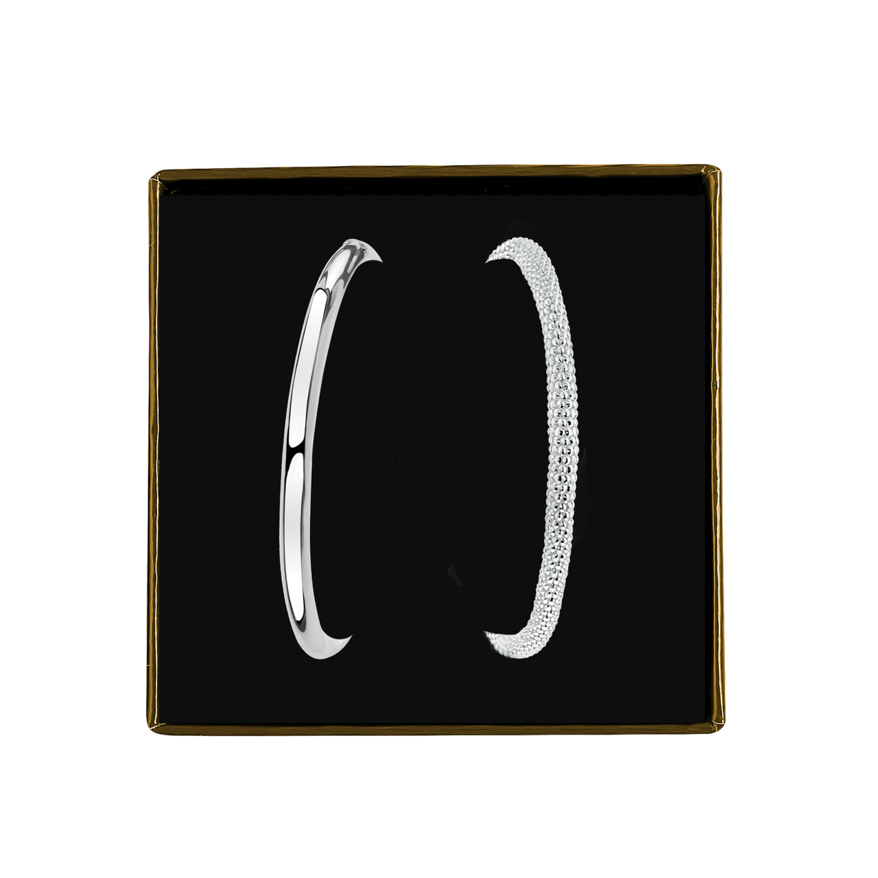 Gerecycleerd zilveren set met twee armbanden