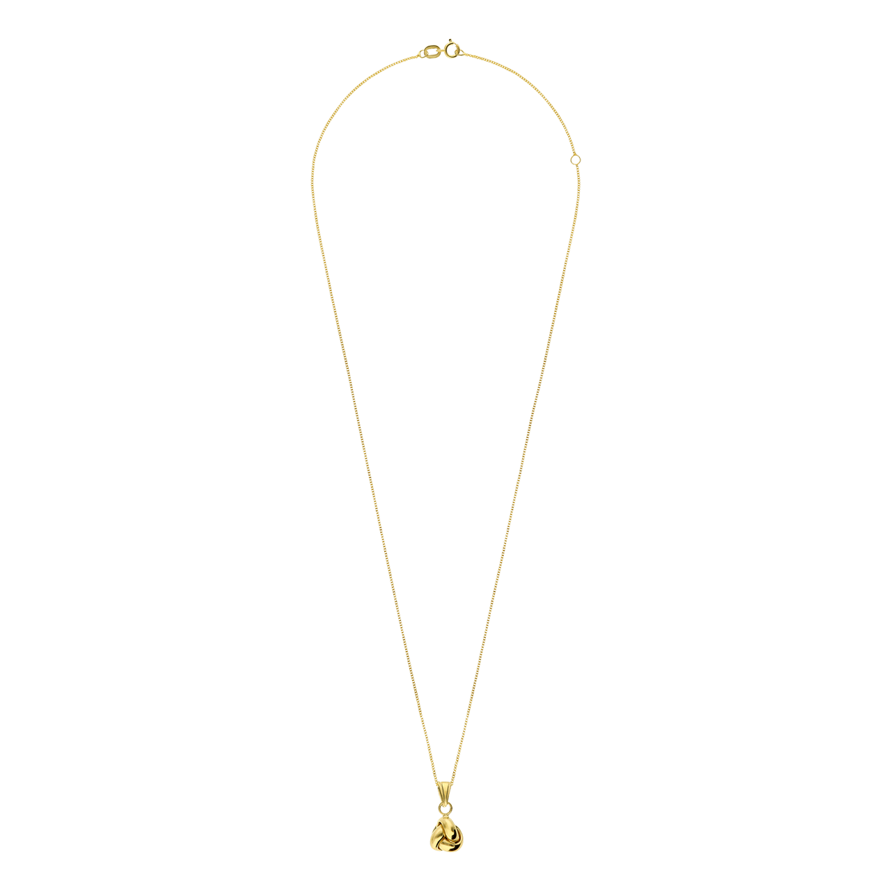 9-karätige Goldkette mit Charms Knoten
