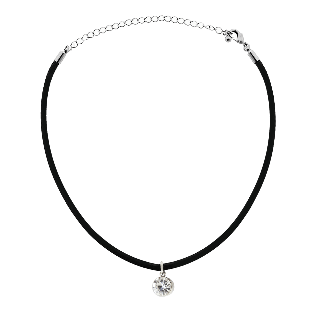 Halsband mit weißem Stein