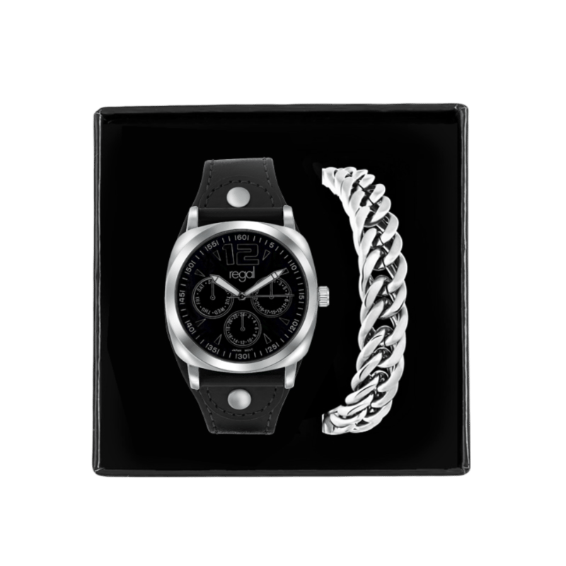 Gerecycled stalen set armband & regal horloge
