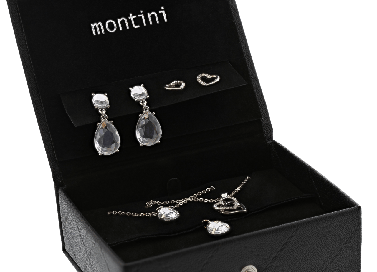 Montini set met 2 oorbellen en 3 kettingen
