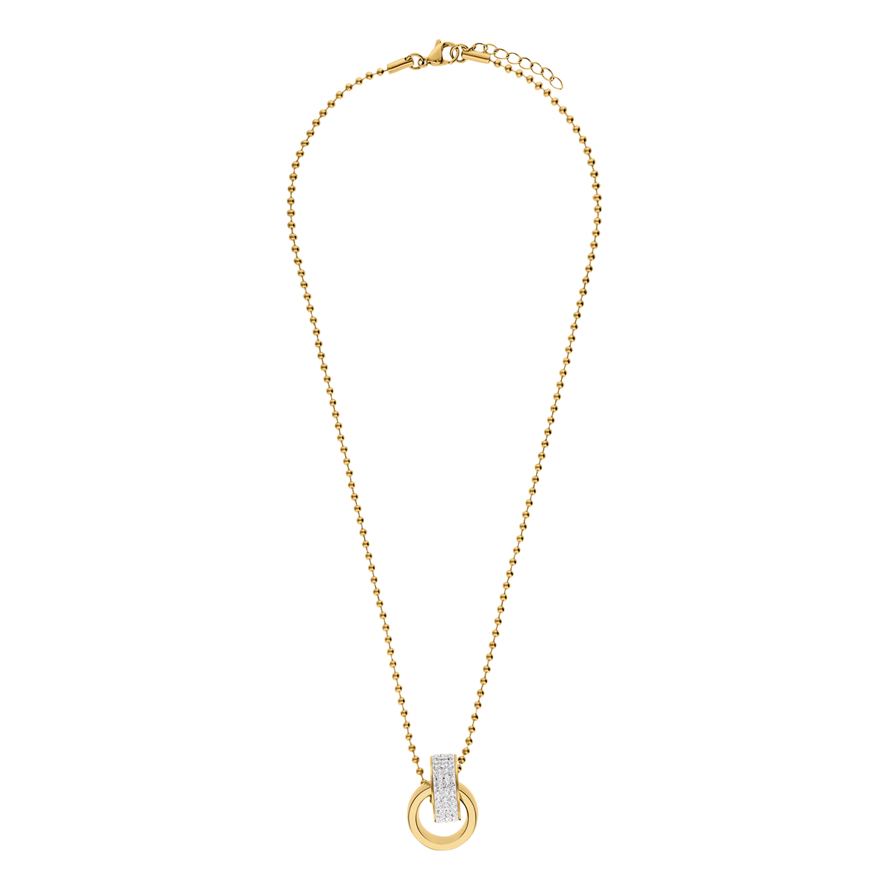 Colours by Kate gerecycled stainless steel ketting goldplated wit kristal voor dames