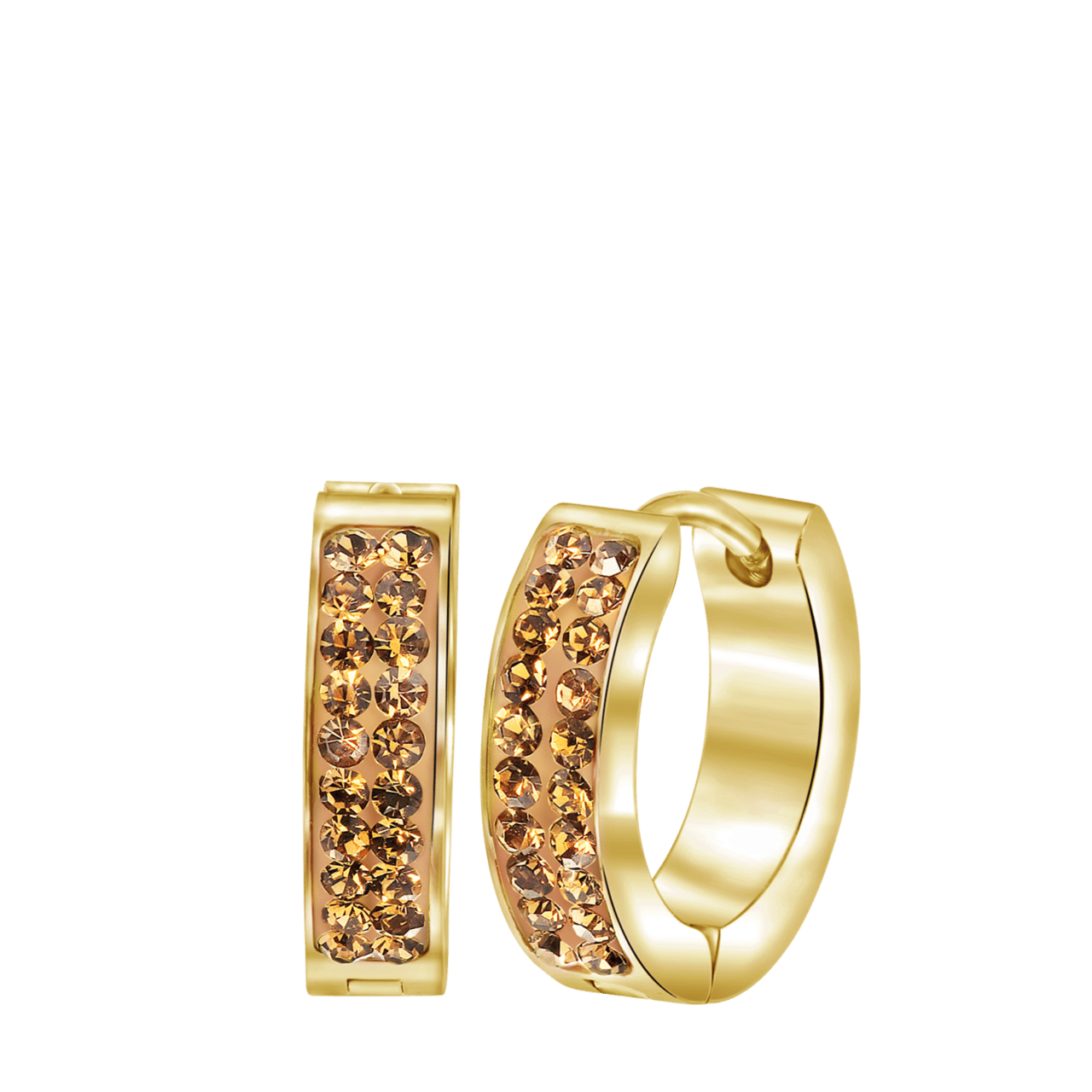Stalen goldplated oorringen met light colorado kristal voor dames