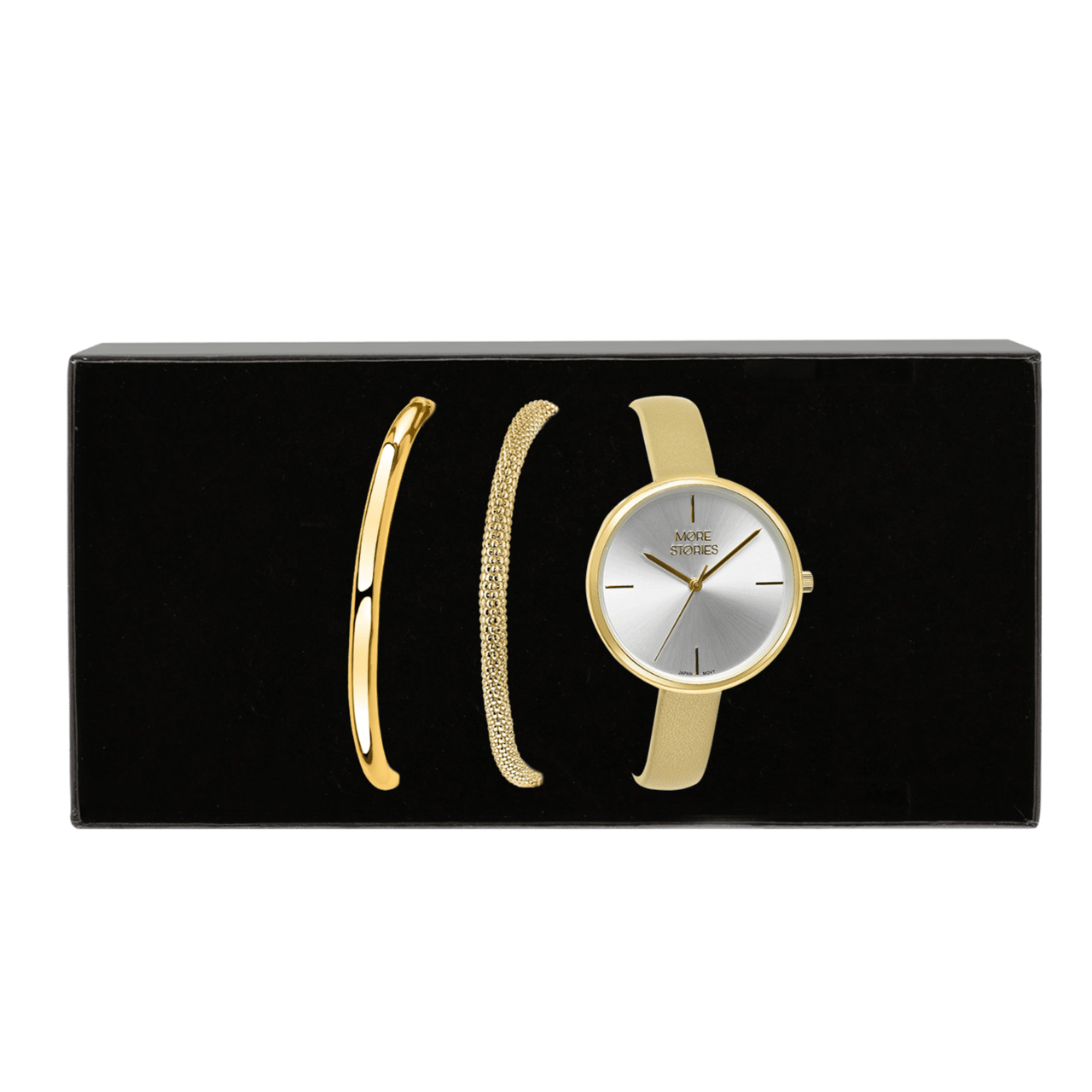 Zilveren goldplated cadeauset met horloge voor dames