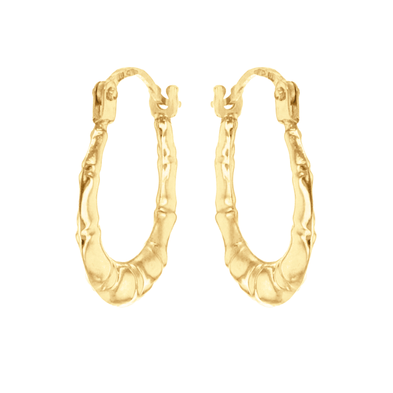 Ohrringe aus 375 Gold, oval, mit Muster