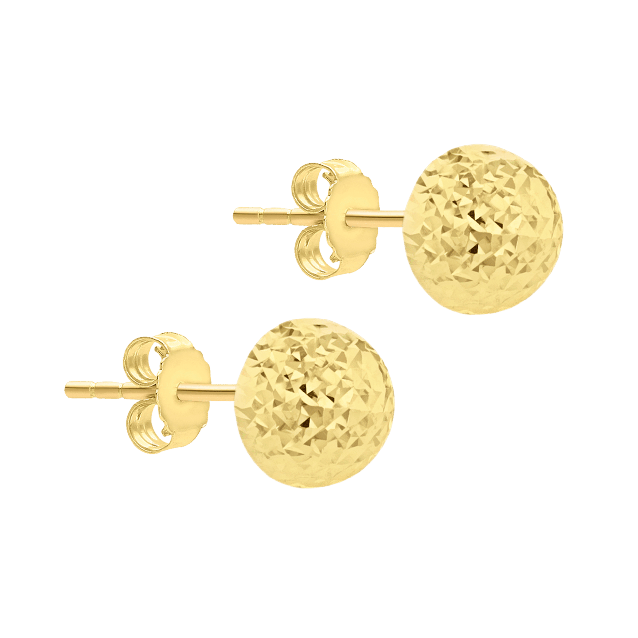375 Gold Ohrstecker, Halbkugel mit Diamatschliff